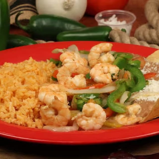 Shrimp Fajitas Plate.